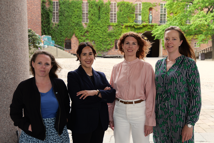 Alexandra Mattsson (V), Maria-Elsa Salvo (S), Emilia Bjuggren (S) och Åsa Lindhagen (MP)