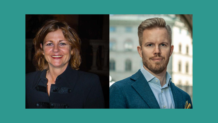 Barbara Steenbergen, International Union of Tenants och Martin Hofverberg, chefsekonom, Hyresgästföreningen