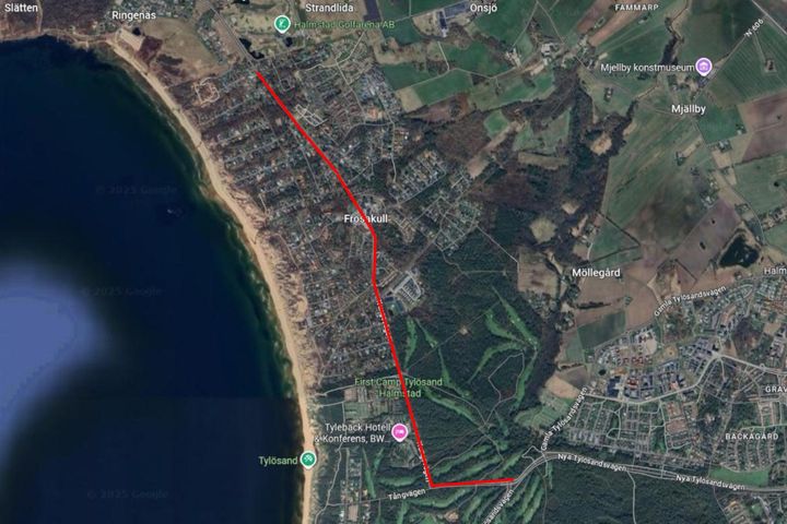 Kartbild över arbetssträckning