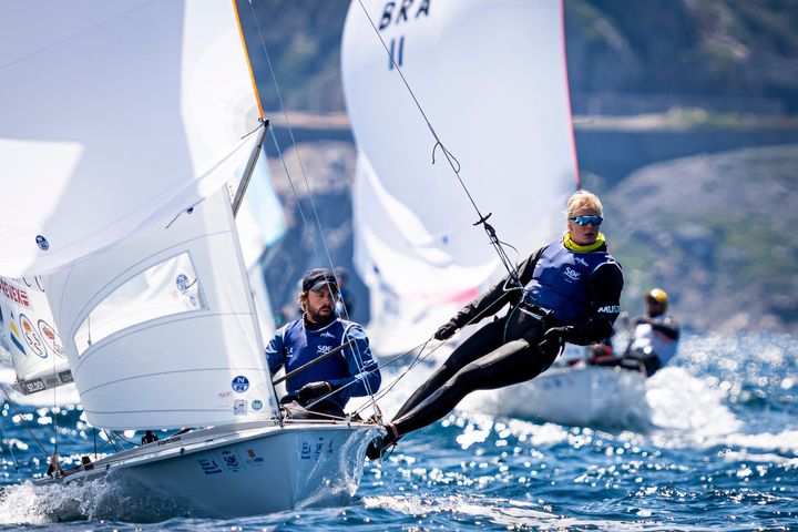 Anton Dahlberg och Lovisa Karlsson på världscupen i Hyeres. Foto: Sailing Energy