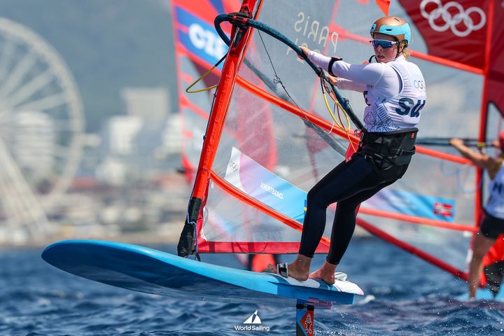 Johanna Hjertberg i sitt första OS-race. Foto: World Sailing