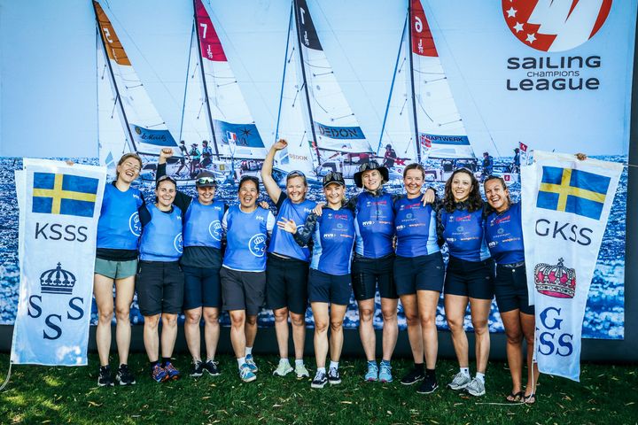 KSSS och GKSS besättningar i finalen av WSCL. Foto: Sailing Energy