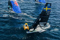 Vilma Bobeck/Ebba Berntsson i Hyeres. Foto: Sailing Energy