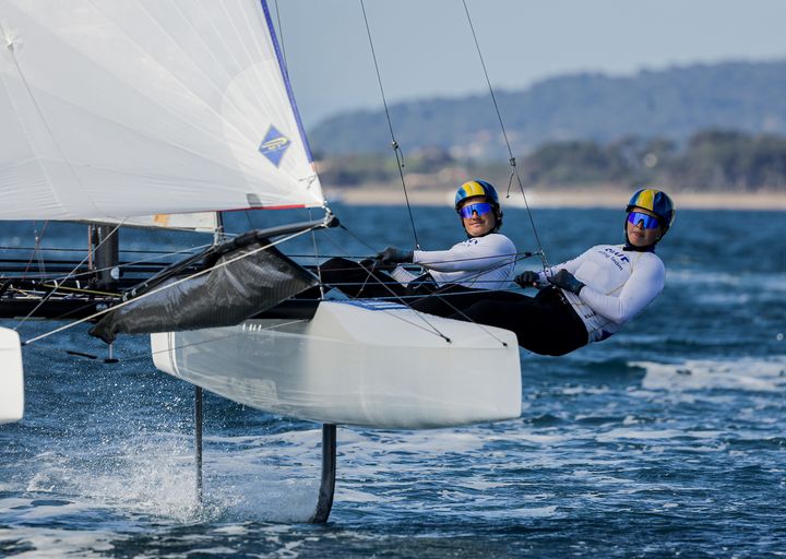 Emil Järudd/Hanna Jonsson blev bästa svenska besättning i Hyeres. Foto: Sailing Energy