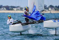Ida Svensson/Marcus Dackhammar på VM i Nacra. Foto: Sailing Energy