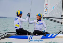 Emil Järudd/Hanna Jonsson slutade femma på VM i Nacra. Foto: Sailing Energy