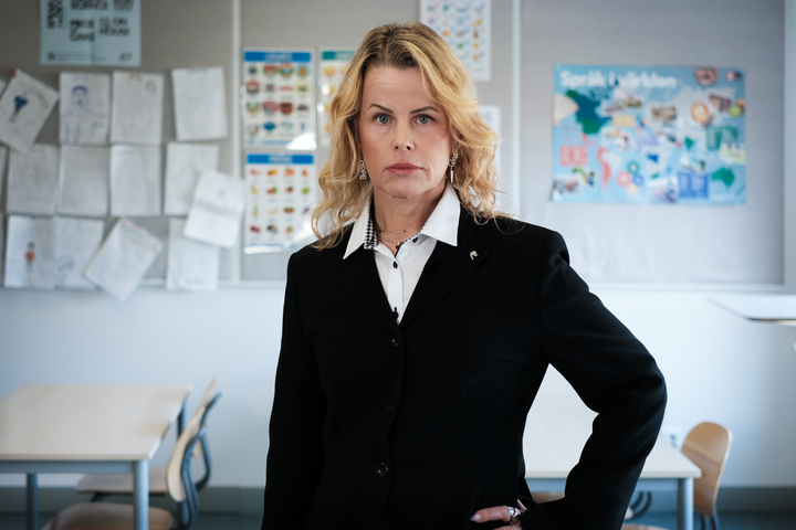 Anna Olskog, förbundsordförande Sveriges Lärare, i klassrum