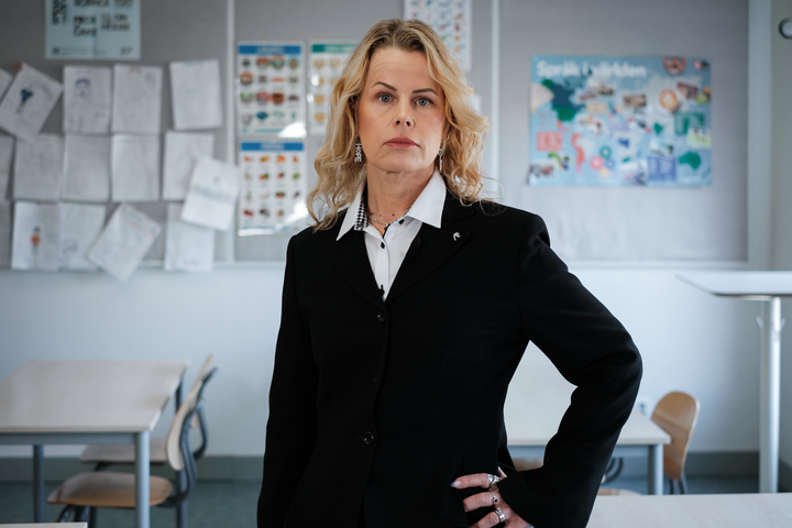 Anna Olskog, förbundsordförande Sveriges Lärare, i klassrum