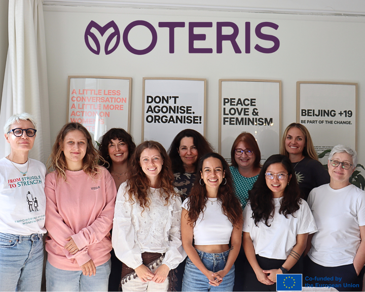 Kvinnorättsorganisationer från Litauen, Ungern och Frankrike samlas på Sveriges Kvinnoorganisationers huvudkontor i Stockholm.