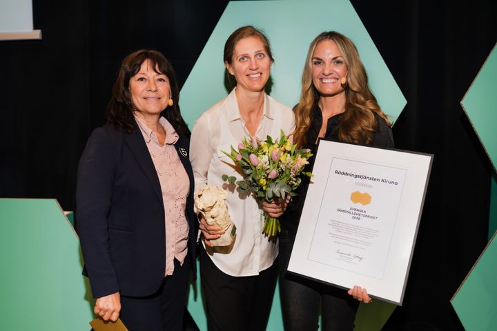 FV: Lise Tamm, generaldirektör, Jämställdhetsmyndigheten – Hanna Säljfors, ställföreträdande räddningschef, Räddningstjänsten Kiruna – Susannah Sjöberg, generalsekreterare, Sveriges Kvinnoorganisationer