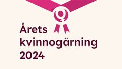 Årets kvinnogärnings logotyp, en medalj med Roks feministtecken