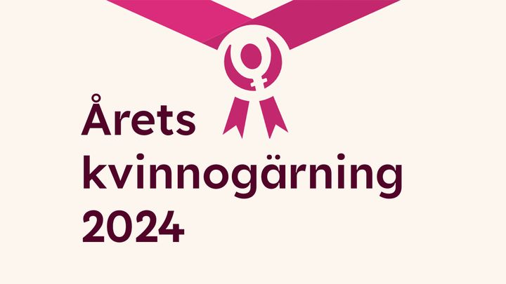 Årets kvinnogärnings logotyp, en medalj med Roks feministtecken