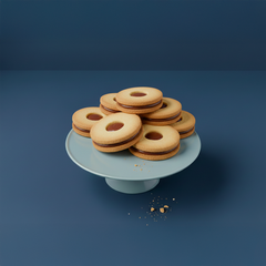 En hög med Göteborgskex på ett fat.