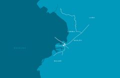 Karta över VA SYDs projekt Maxima