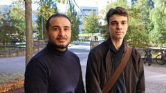 Ali Elshaari och Andrea Cataldo, forskare på KTH