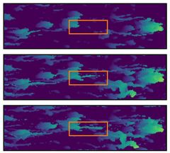 The formation of biofilm over three days (starting from the top) can be seen in these images from the laboratory.