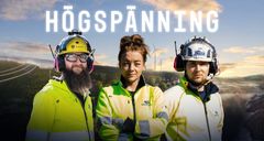 Tre Mälarenergi-medarbetare som kommer synas i Högspänning i höst: Dennis Wahlberg, Tintin Björnsson och Bernard Lüttke.