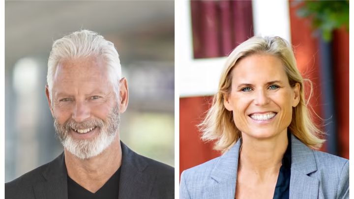 Fredrik Kjos (M), kommunstyrelsens ordförande i Upplands-Bro och Katarina Barter, näringslivschef i Upplands-Bro kommun