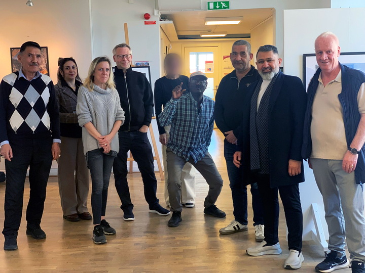 Deltagarna i projektet ”Validering med bildningsresa”: Från vänster Mohammad Nader Hasani, Thgred almsre, Anneli Hägglund, Johan Jensen, Yassin Ali Adaysi, Laith Hussein Abd Nur, Jasim Moham.