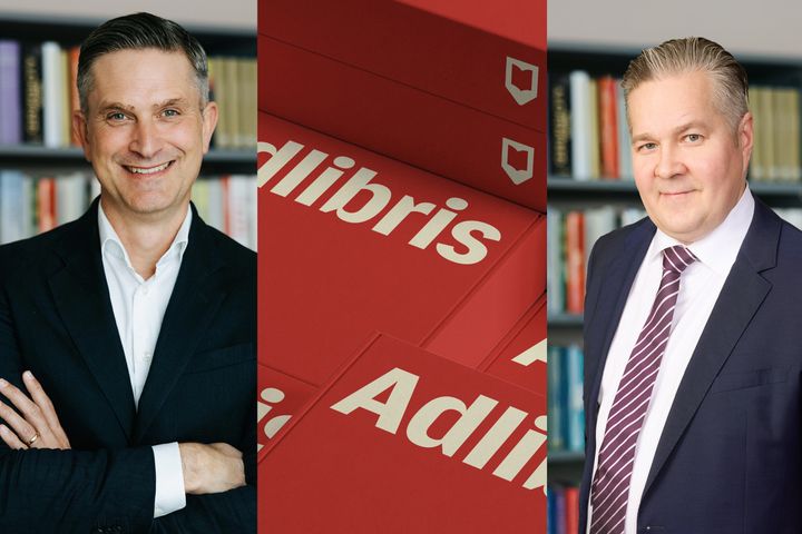 Ola Toresten, vd på Adlibris och Heikki Pirnes, ny Finlandschef på Adlibris / Akademiska Bokhandeln