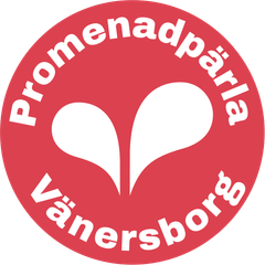 Logotyp och promenadmarkering Promenadpärla Vänersbog