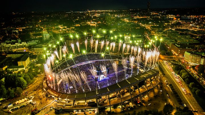 Ullevi ovanifrån under Håkan Hellströms konsert 7 juni.