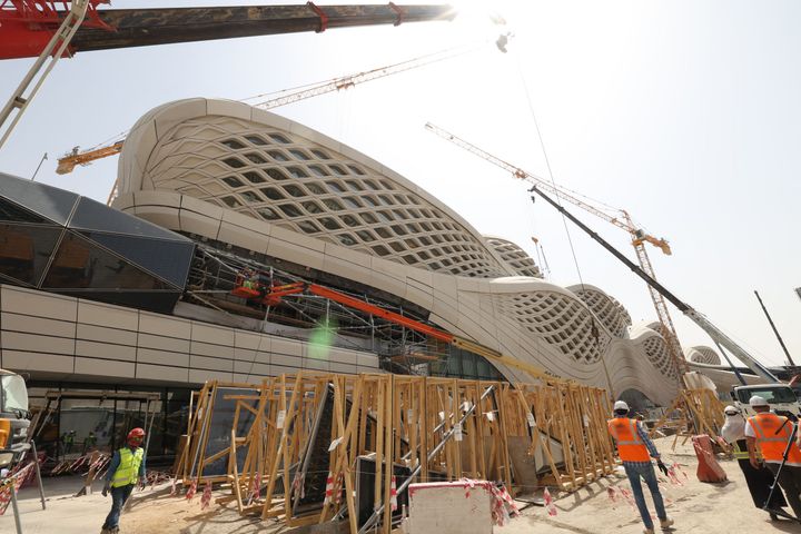 A general view shows the King Abdullah Financial District station during an exclusive tour of the Riyadh Metro on April 1, 2021 in the Saudi capital.