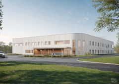 Illustrationsbild av nya vårdbyggnaden för Rättspsykiatriska regionkliniken i Växjö