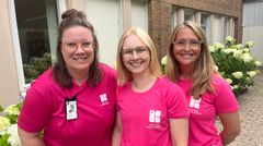 Anna Gradeen, sjukgymnast, Elin Andersson, fysioterapeut och Malin Möller, fysioterapeut, jobbar med den digitala träningen.