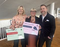 Vinnare av hållbarhetspriset: Charlotta Sjölin, KTC koordinator, Berit Karlsson, projektledare, Kim Wallin, enhetschef.