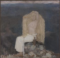 John Bauer Sagoflickan, signerad och daterad 1912.