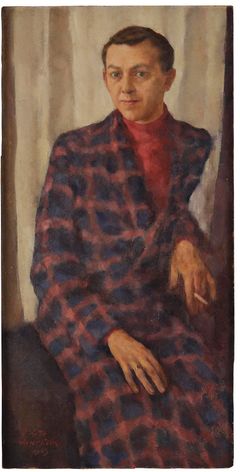 "Porträtt av en Gentleman i morgonrock (Jascha Golowanjuk)", Lotte Laserstein