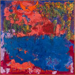 Reidar Särestöniemi, "Fjällsjö", olja på duk utförd 1968.