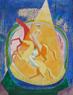 Cirkus, Isaac Grünewald, Utförd 1918. Duk 170,5 x 131 cm