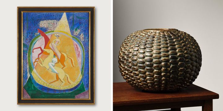 Cirkus av Isaac Grünewald och vas av Axel Salto på Bukowskis Modern Art & Design.