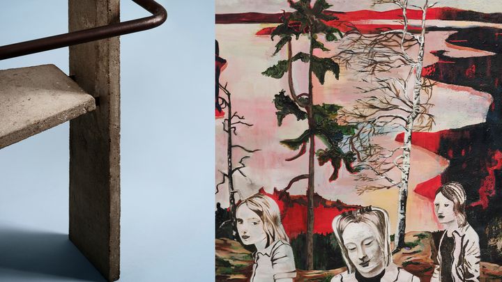 "Concrete", stol av Jonas Bohlin och Mamma Andersson "Vännen". Två av höjdpunkterna på höstens Contemporary Art & Design.