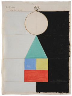 Hilma af Klint, ”Ser III No. 5”. Daterad D. 18/1 1920. Olja och grafit på duk 38,5 x 29 cm.