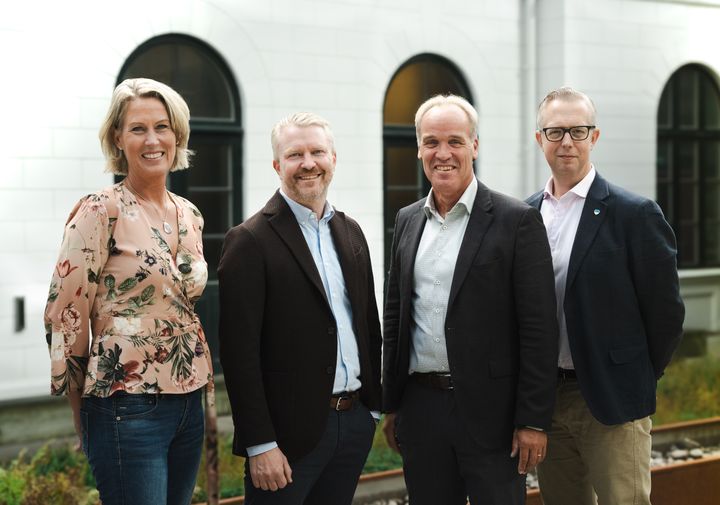 Grönblå Samverkan. Cecilia Andersson (C), Lars Holmin (M), Stefan Svensson (KD), Pär Lundqvist (L). Fotograf: Dennis Alvdén