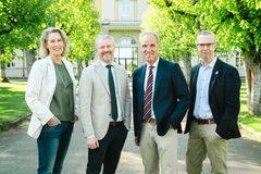 Grönblå Samverkan. Cecilia Andersson (C), Lars Holmin (M), Stefan Svensson (KD), Pär Lundqvist (L)