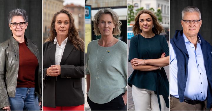 Fr. v; Karola Svensson, AnnaSara Perslow, Cecilia Andersson, Aida Karimli, Peter Heie