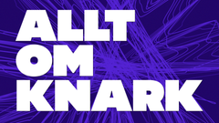 Stor, fet, vit text på lila bakgrund med orden "ALLT OM KNARK".