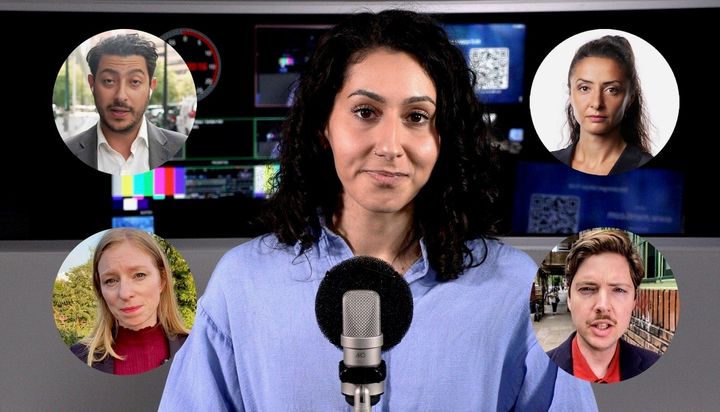 UR, Sveriges Radio och SVT lanserar gemensam satsning på journalistik och källkritik för årskurs 9. Eleverna får möta Fouad Youcefi SVT:s USA-korrespondent, placerad i Washington DC, där han bevakar amerikansk politik och Nordamerika. Lubna El-Shanti Sveriges Radios korrespondent i Ukraina. Tigran Feiler SVT:s utrikeskorrespondent i Latinamerika som är bosatt i Buenos Aires i Argentina. Tilde Lewin SVT:s utrikeskorrespondent i Peking. Programledare är Viola Fakhari - som syns i mitten på bilden.
