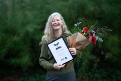 Författaren Cecilia Lidbeck, vinnaren av Barnradions bokpris. Foto: Johanna Sjöland Thulin.