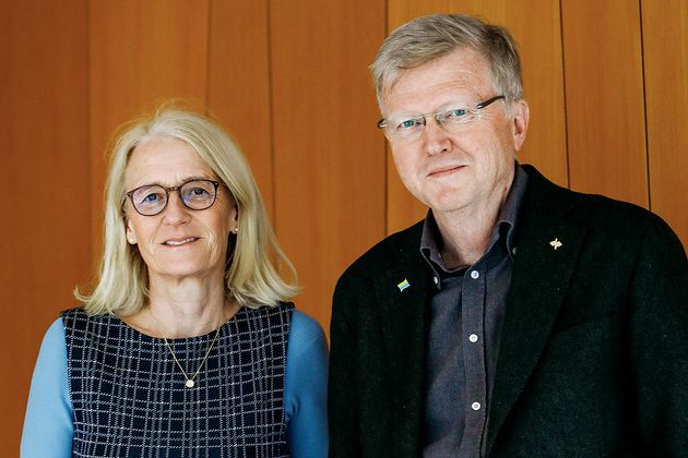 Porträtt bild på Gunilla Asker och Göran Angergård.