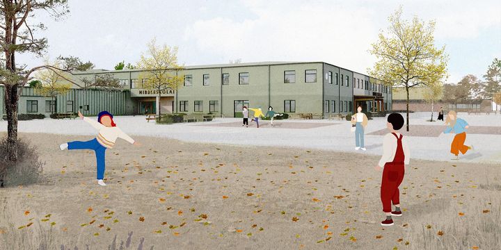 Illustration av nya Nibbleskolan