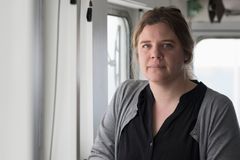 Frida Bengtsson, ny sverigechef på Greenpeace under en expedition till Antarktis