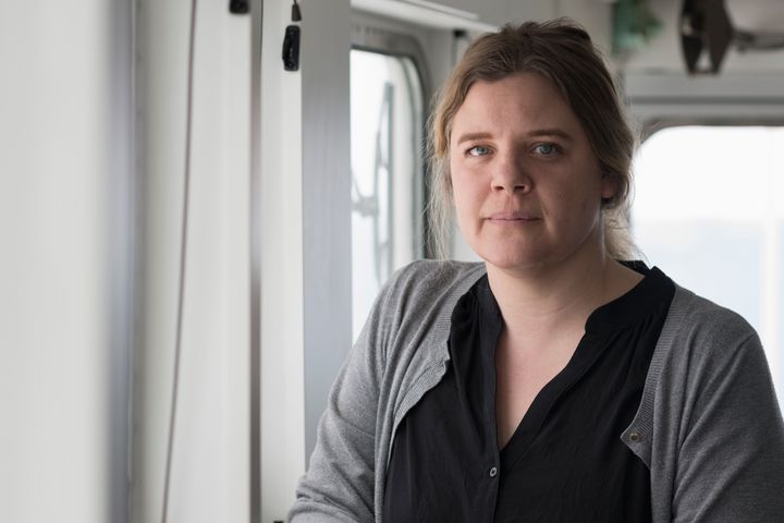Frida Bengtsson, ny sverigechef på Greenpeace under en expedition till Antarktis