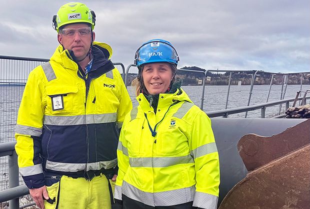 Mattias Svelander, projektchef, NCC och Sofia Grelsson, byggprojektledare, Östersunds kommun.