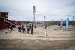 Byggområdet för Svenska Skidskytteförbundets nya event- och prestationscenter på Nationalarenan i Östersund