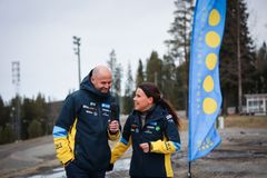 Rikard Grip, generalsekreterare på Svenska Skidskytteförbundet, Sofia Domeij, ordförande Svenska Skidskytteförbundet